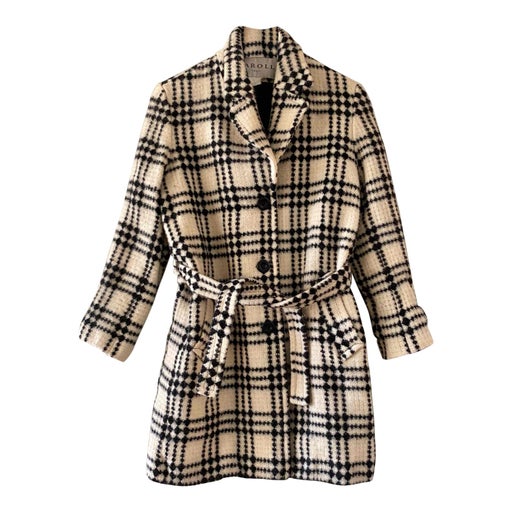 Checked wool coat
