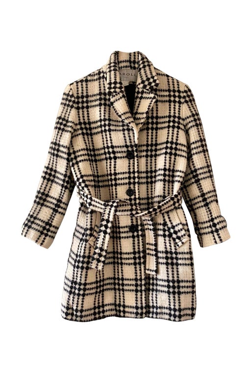 Checked wool coat