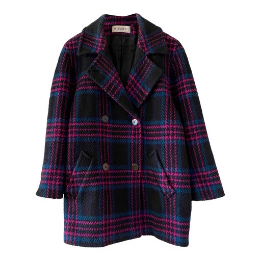 Checked wool coat