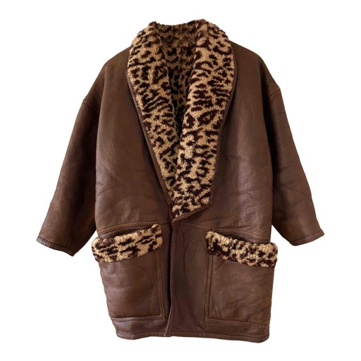 Leopard shearling