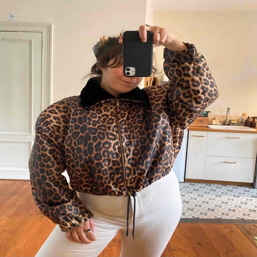 Leopard down jacket