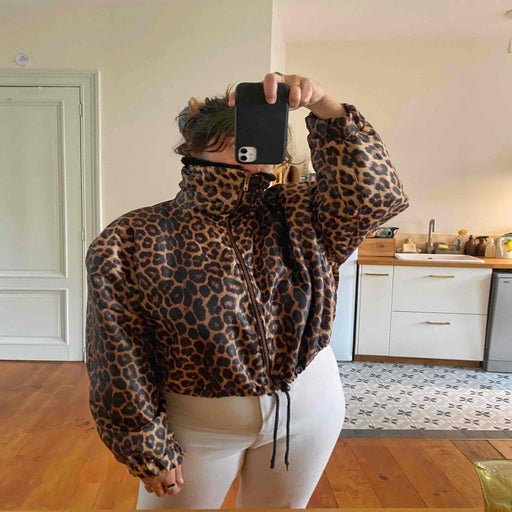 Leopard down jacket