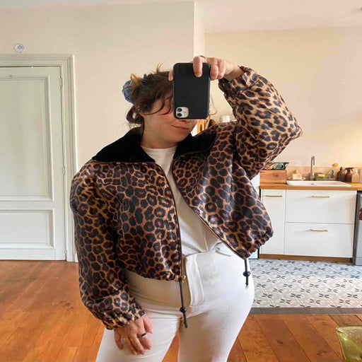 Leopard down jacket