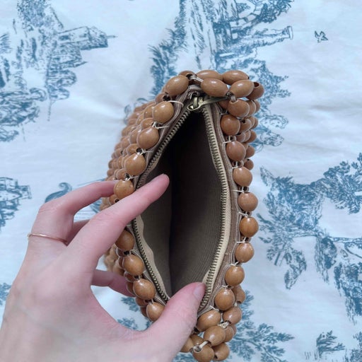 Mini wooden bead bag