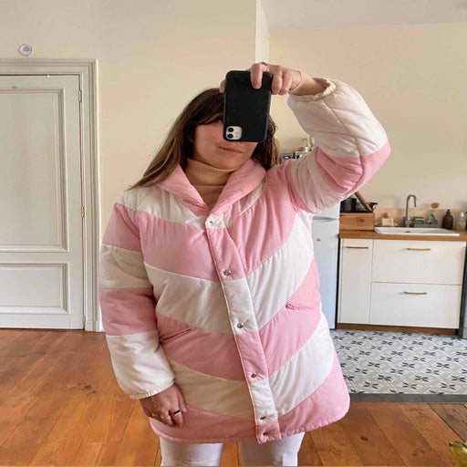 Patchwork down jacket