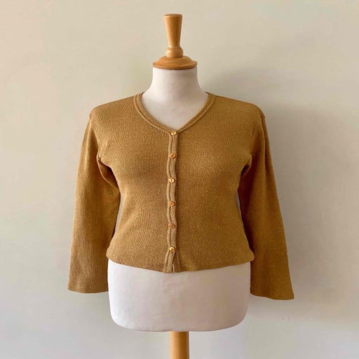 Cardigan in gold lurex