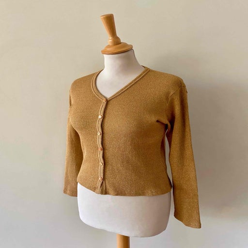 Cardigan in gold lurex