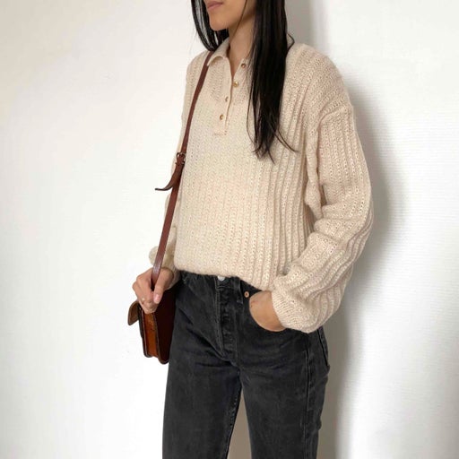 Openwork knit sweater