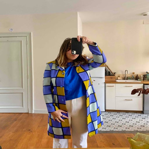 Checked coat