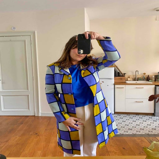 Checked coat