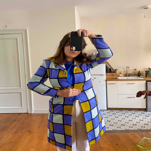 Checked coat