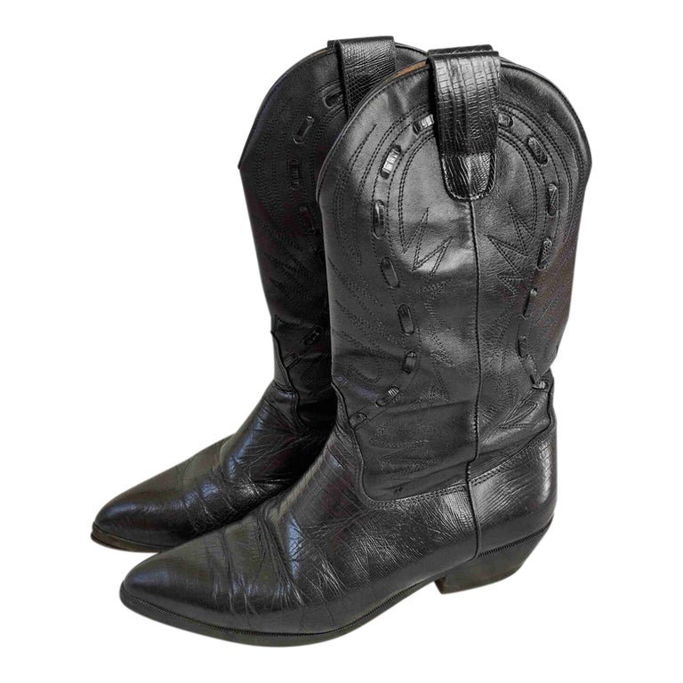 Leather cowboy boots