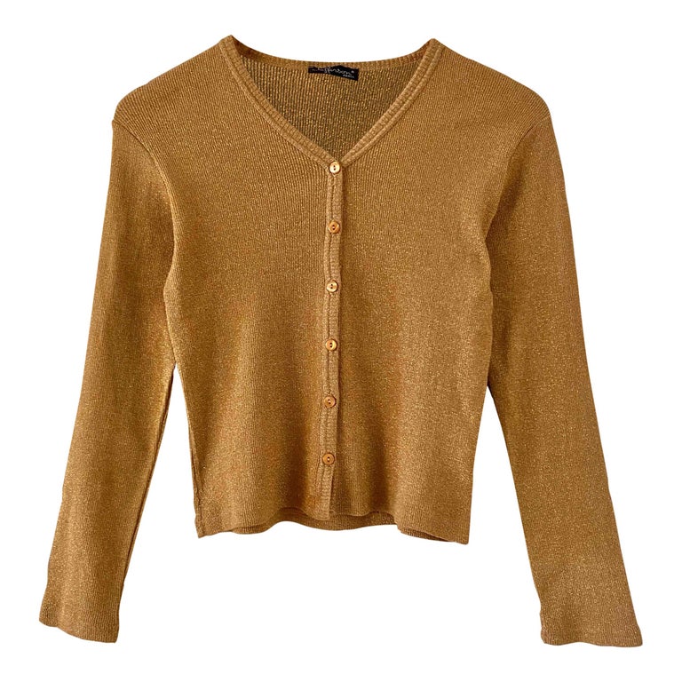 Cardigan in gold lurex