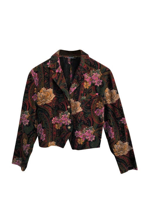 Floral velvet jacket