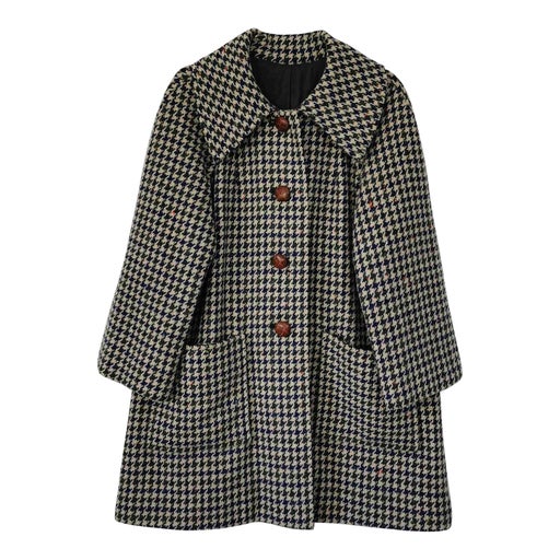 Houndstooth tweed coat