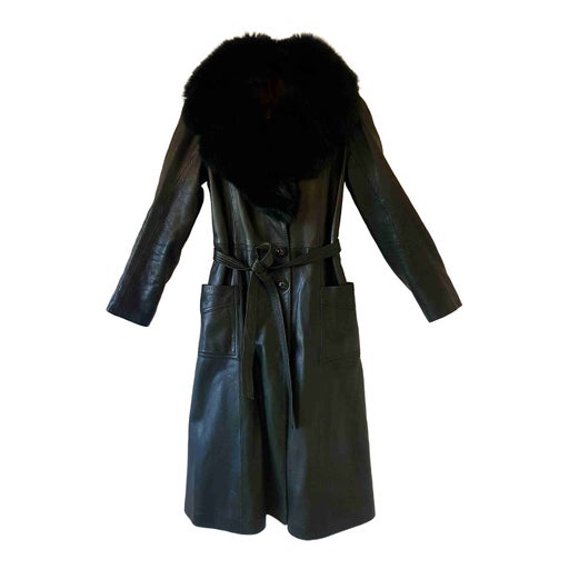 Leather trench coat