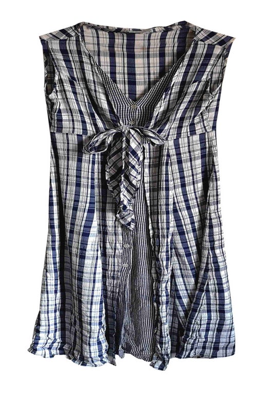 Buttoned check dress