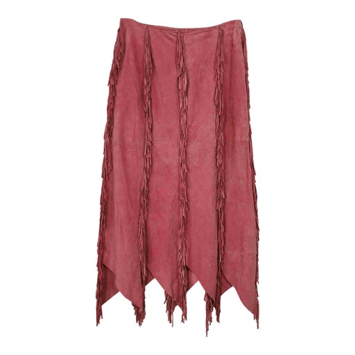 Long suede skirt