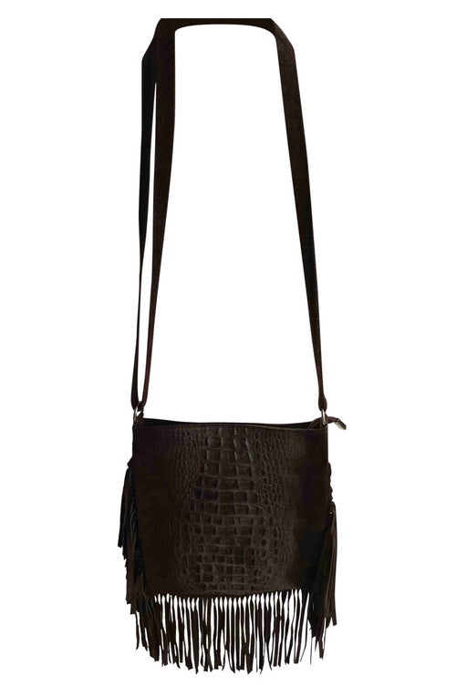 Fringed leather bag