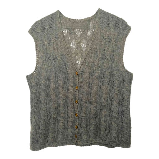Cable-knit wool vest