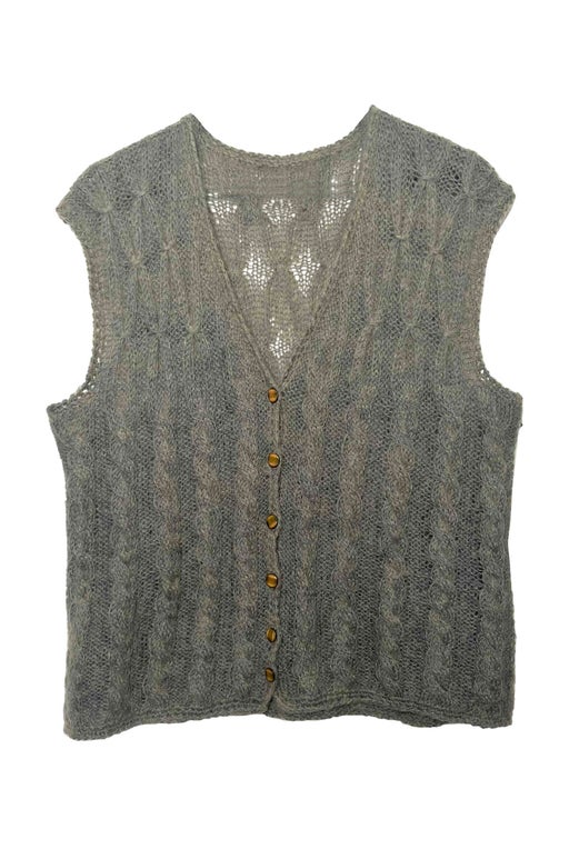 Cable-knit wool vest