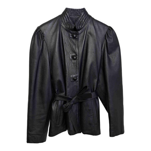 Leather safari jacket