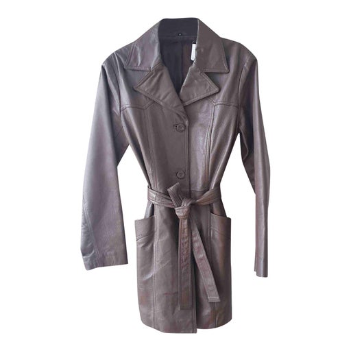 Leather trench coat