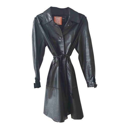 Leather trench coat