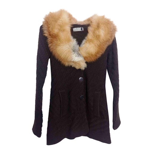 Cardigan col en fourrure 