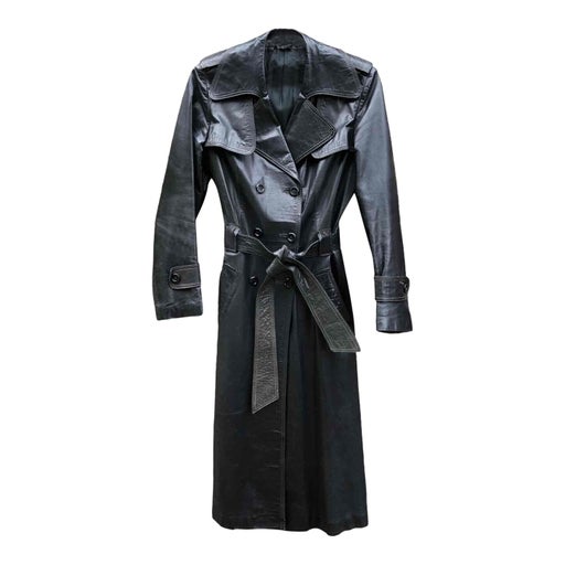 Leather trench coat