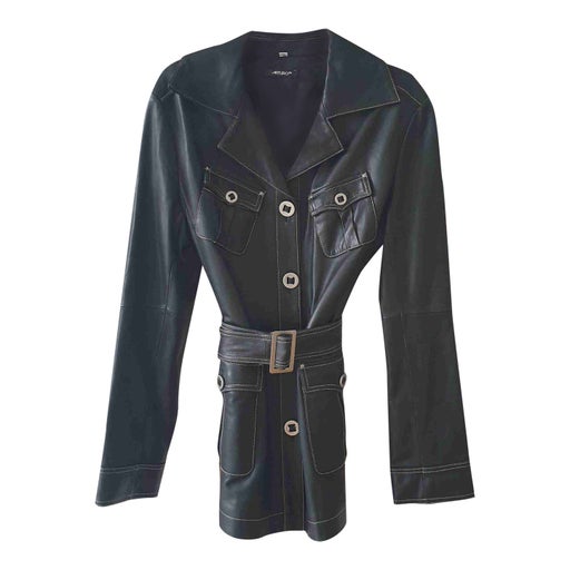 Leather safari jacket