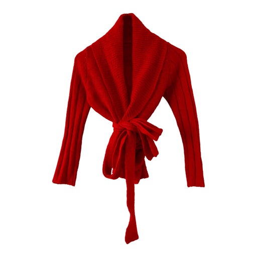 Wool and mohair heart-wrap