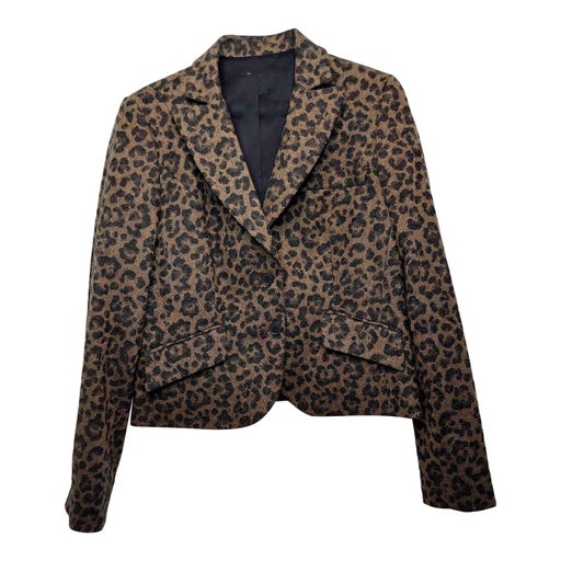Leopard wool blazer