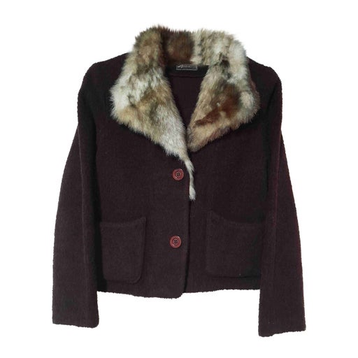 Fur collar cardigan