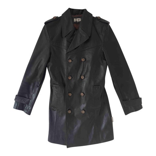Trench court en cuir 
