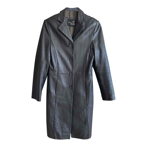 Veste longue en cuir 