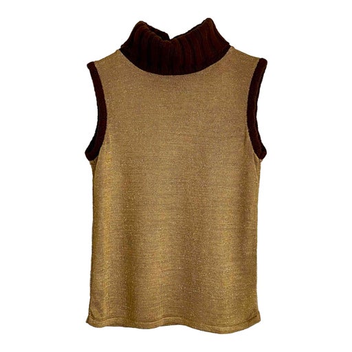 Lurex turtleneck tank top