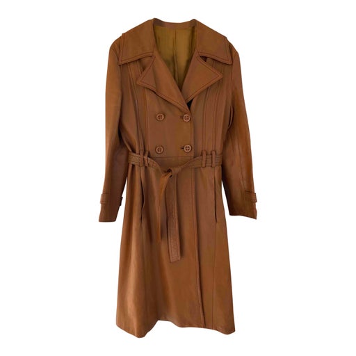 Leather trench coat