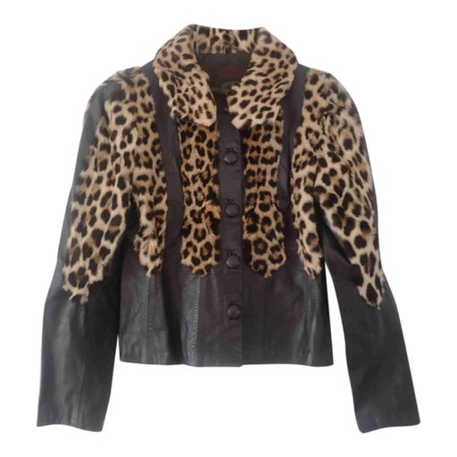 Leather and fur jacket