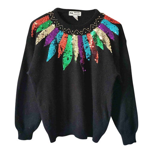 Embroidered sequin sweater