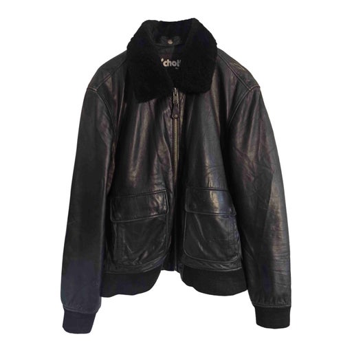 Leather bomber