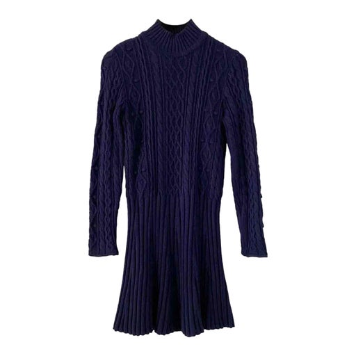 Cable-knit wool dress