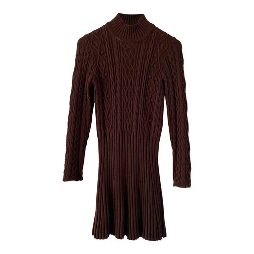 Cable-knit wool dress