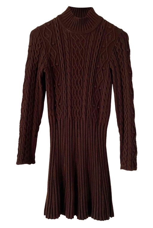 Cable-knit wool dress