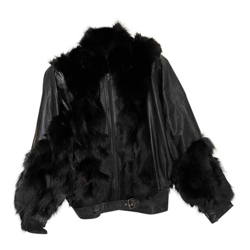Leather and fur coat