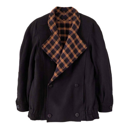 Reversible wool pea coat