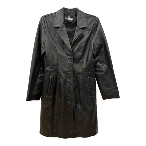 Veste longue en cuir 
