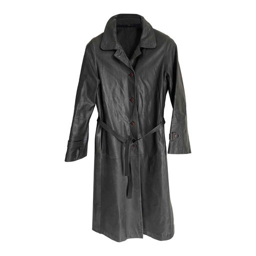 Leather trench coat