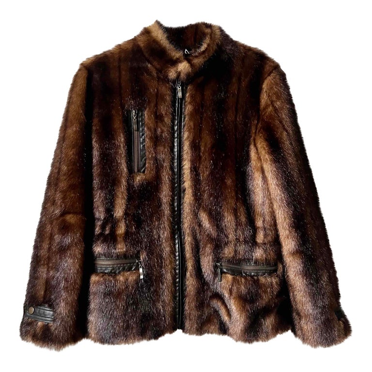 Faux fur bomber jacket in blue - Balmain