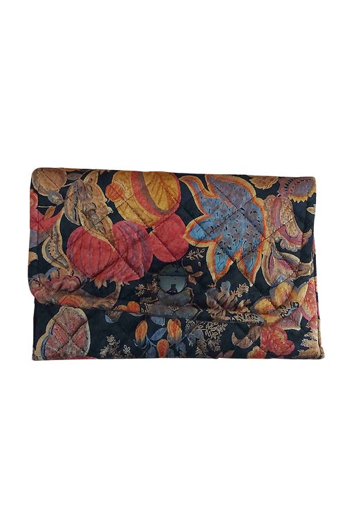 Quilted velvet pouch